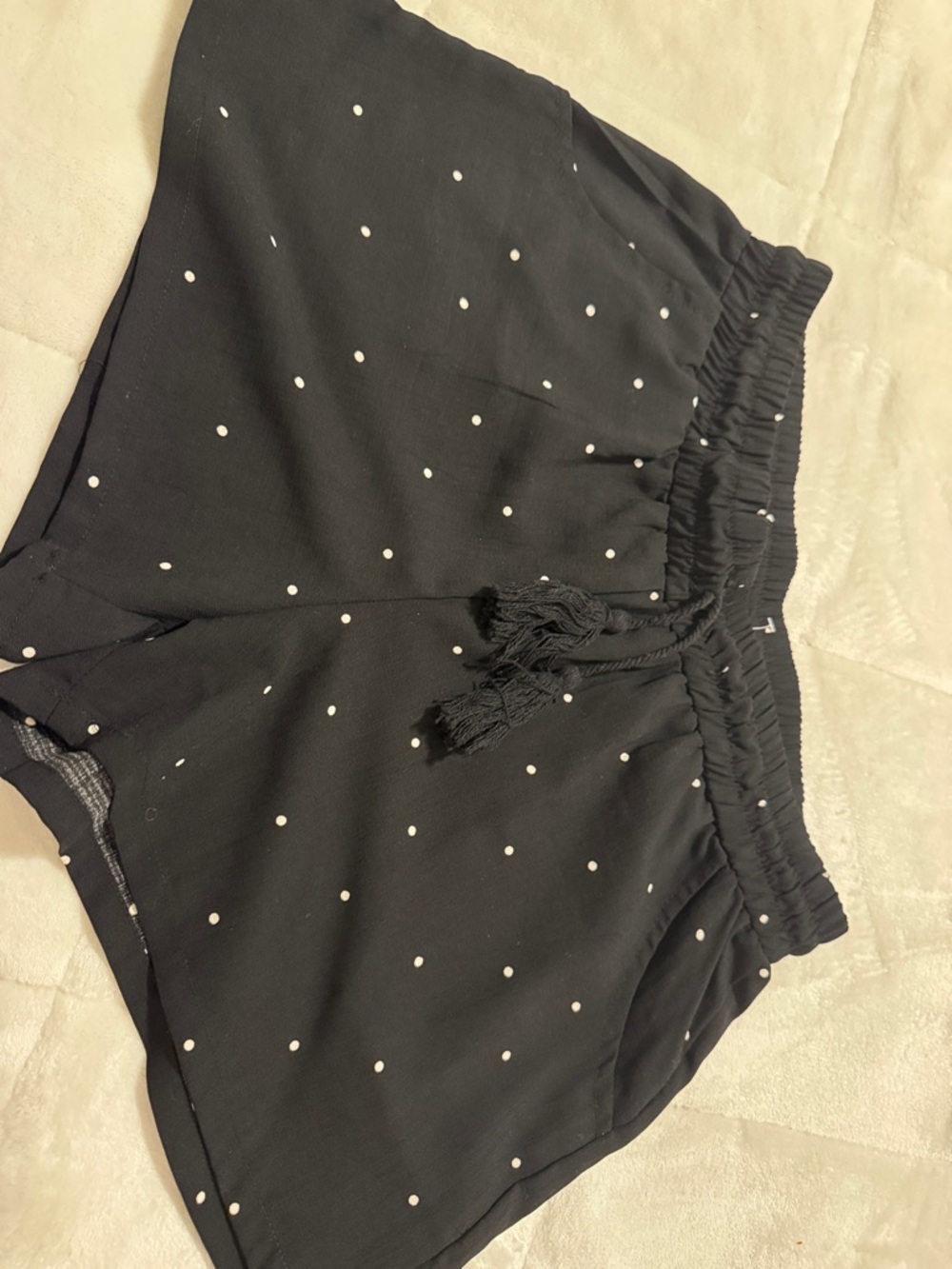 Black Polka Dot Drawstring Women’s Shorts